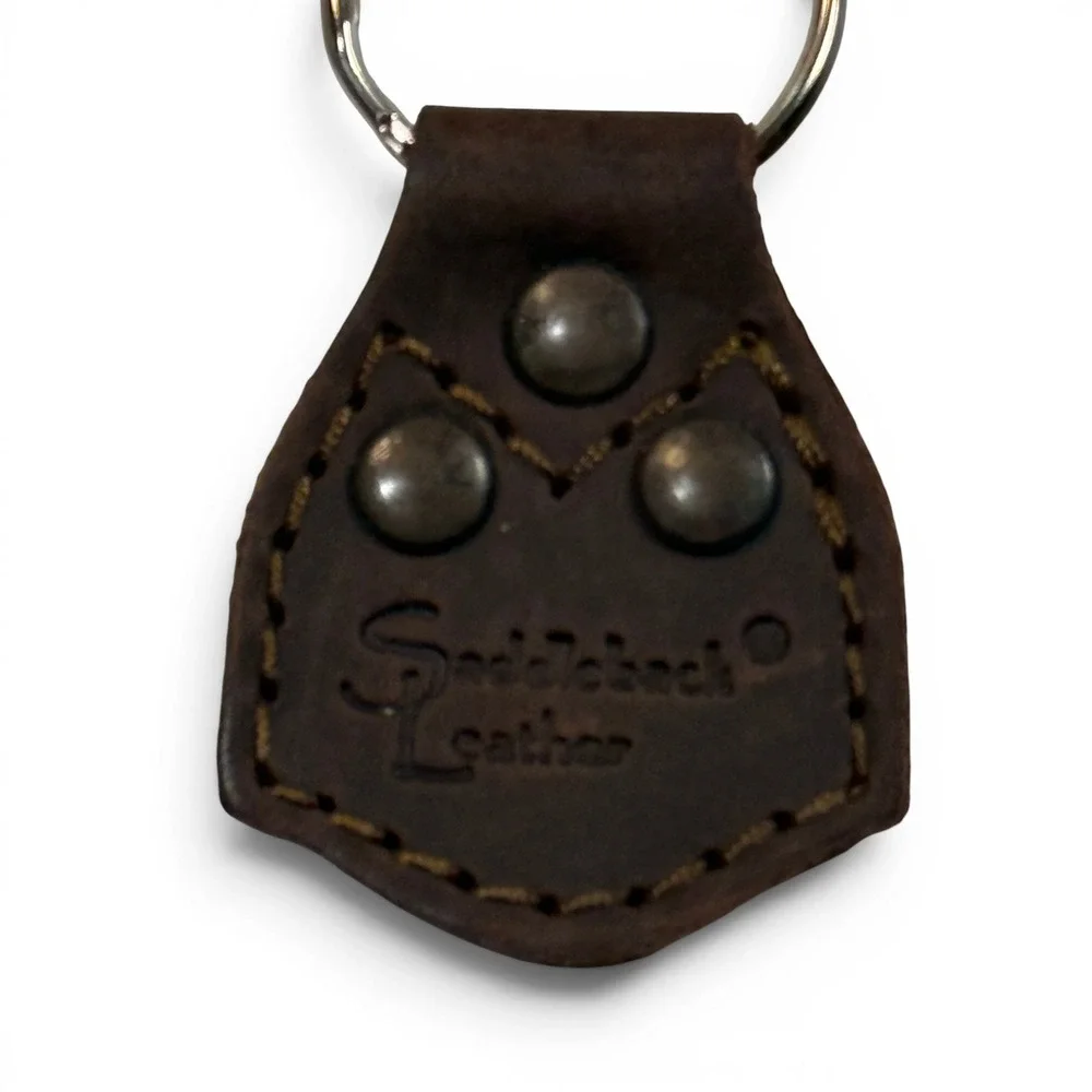 Saddleback Leather Dark Coffee Brown Full Grain Leather Key Fob Keychain Ring